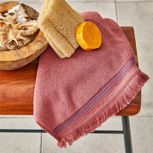 Karaca Karaca Home Softy 100% Cotton Applique Face Towels 50x90cm Red | 200.19.01.0659 - Home & Kitchen - Lebanon
