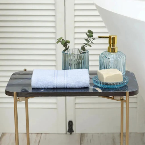 Karaca Karaca Home Daily Soft 100% Cotton Hand Towels 30x50cm Ice Blue | 200.20.01.0299 - Home & Kitchen - Lebanon