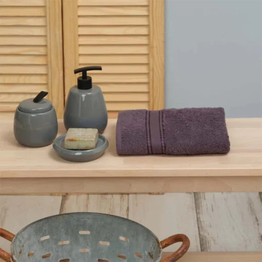 Karaca Karaca Home Daily Soft 100% Cotton Face Towels 50x90cm Anthracite | 200.20.01.0291 - Home & Kitchen - Lebanon