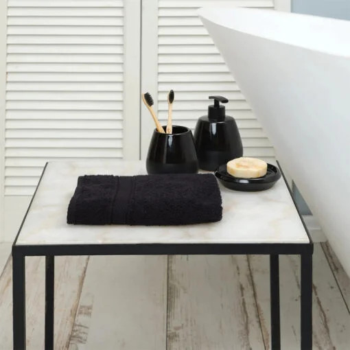 Karaca Karaca Home Daily Soft 100% Cotton Face Towels 50x90cm Black | 200.20.01.0288 - Home & Kitchen - Lebanon