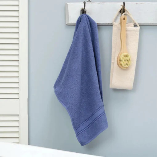 Karaca Karaca Home Daily Soft 100% Cotton Face Towels 50x90cm Indigo | 200.20.01.0297 - Home & Kitchen - Lebanon