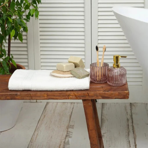 Karaca Karaca Home Daily Soft 100% Cotton Face Towels 70x140cm Off-White | 200.20.01.0283 - Home & Kitchen - Lebanon