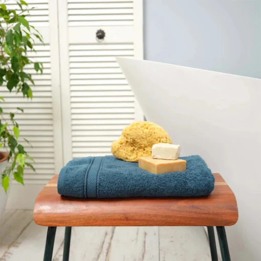 Karaca Karaca Home Daily Soft 100% Cotton Bath Towels 70x140cm Dark Petrol | 200.20.01.0304 - Home & Kitchen - Lebanon