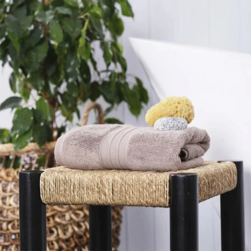Karaca Karaca Home Aquasoft 100% Cotton Face Towels 50x90cm Stone | 200.20.01.0650 - Home & Kitchen - Lebanon