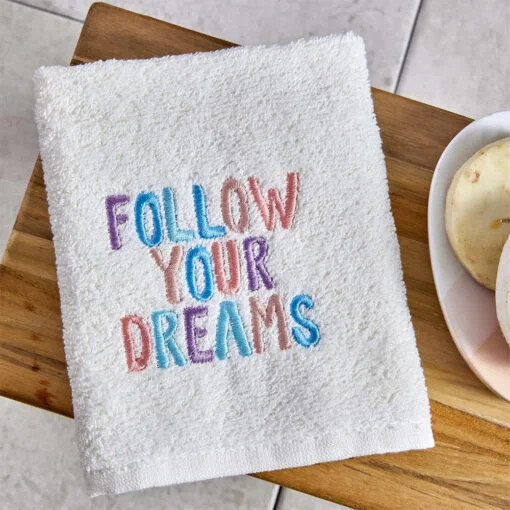 Karaca Karaca Kh Follow-Your-Dreams Nakisli Havlu 50x90cm | 200.19.01.0306 - Home & Kitchen - Lebanon