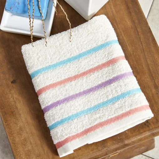 Karaca Karaca Home Follow-Your-Dreams Bordered Face Towels 50x90cm | 200.19.01.0320 - Home & Kitchen - Lebanon