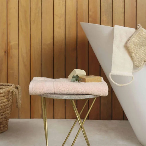 Karaca Karaca Home Dielle Recycle 100% Cotton Bath Towels 70x140cm Powder | 200.20.01.0679 - Home & Kitchen - Lebanon