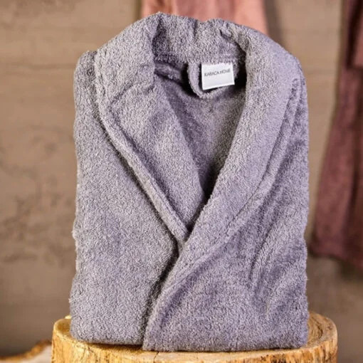 Karaca Karaca Home Charm Exclusive Grey Bathrobe S/M – 100% Combed Cotton | 200.16.01.0155 - Home & Kitchen - Lebanon
