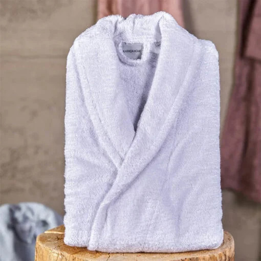 Karaca Karaca Home Charm Exclusive White Bathrobe S/M – 100% Combed Cotton | 200.16.01.0160 - Home & Kitchen - Lebanon