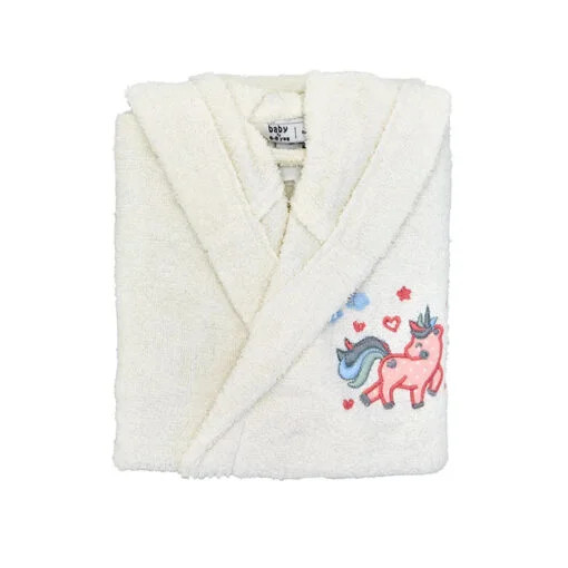Karaca Karaca Home Digna 6-8 Years Old Child Bathrobe β Off-White β 100% Cotton | 200.16.01.0097 - Home & Kitchen - Lebanon