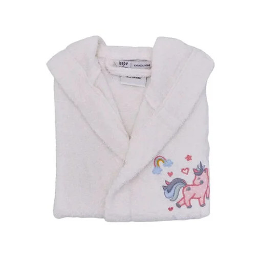 Karaca Karaca Home Digna Off-White 4-6 Years Bathrobe – 100% Cotton | 200.16.01.0093 - Home & Kitchen - Lebanon