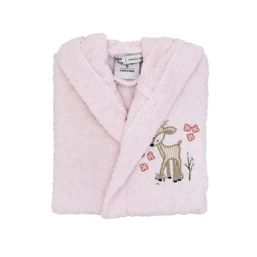 Karaca Karaca Home Doe 6-8 Years Old Child Bathrobe – Pink – 100% Cotton | 200.16.01.0099 - Home & Kitchen - Lebanon