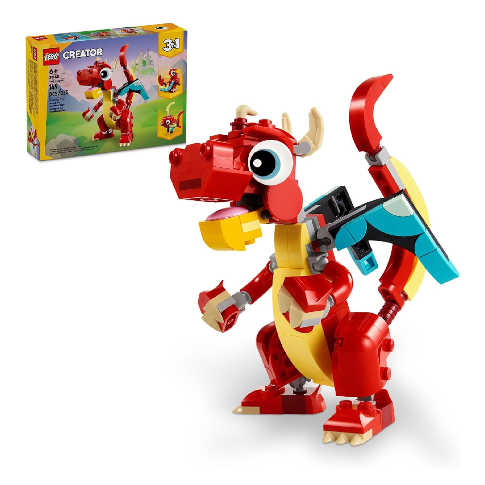 LEGO LEGO Creator 3 in 1 Red Dragon Building Toy Set | 31145 - Toys & Games - Lebanon