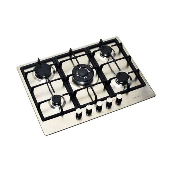 Superchef SUPER CHEF Hob 70Cm 5 Gas Burners Cast Iron Inox | BIH-70CS - Home & Kitchen - Lebanon