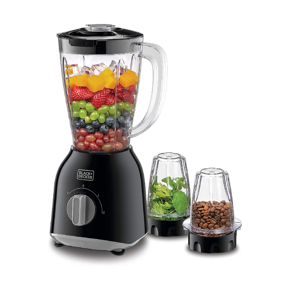 Black&Decker Black & Decker 400W 1.5 Blender with 2 x Grinder Mills | BX365-B5# - Home & Kitchen - Lebanon