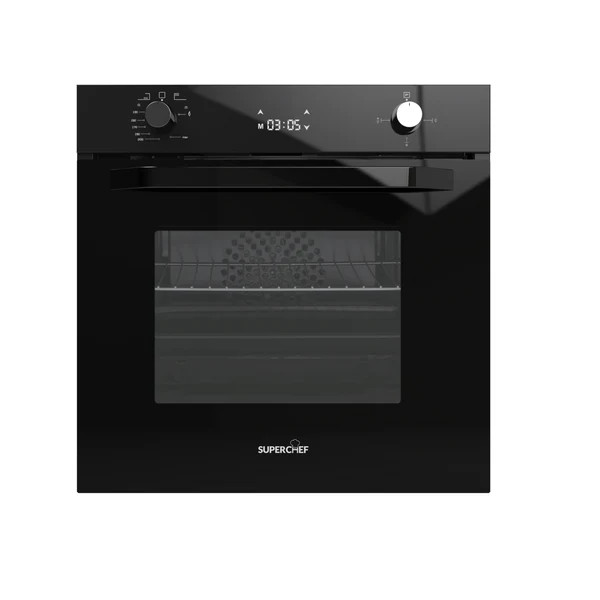 Superchef SUPER CHEF Oven 60 Cm Gas/Electric + Fan Black | DO-60 GEF GLASS - Home & Kitchen - Lebanon