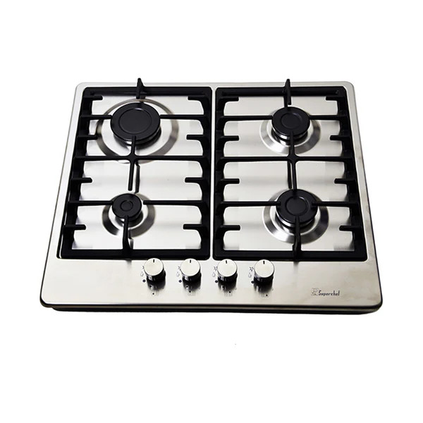 Superchef SUPER CHEF Hob 60Cm 4 Gas Burners Cast Iron Inox | BIH-60CS - Home & Kitchen - Lebanon