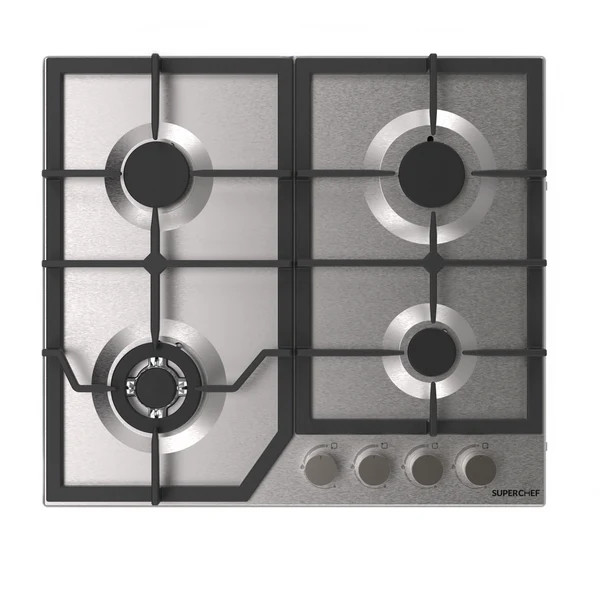 Superchef SUPER CHEF Hob 60 Cm 4 Gas Burners Cast Iron Inox | DH-60 4G INX - Home & Kitchen - Lebanon