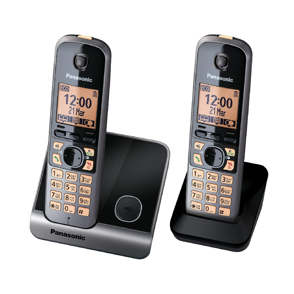Panasonic Panasonic Cordless Phone 2 Handsets With Caller Id | KX-TG6712 - Phones & Wearables - Lebanon
