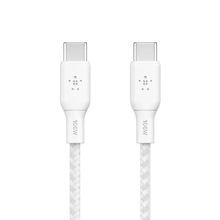 Belkin Belkin BoostCharge USB-C to USB-C Braided Cable 2m – White | CAB014BT2MWH - Computers & Tech - Lebanon