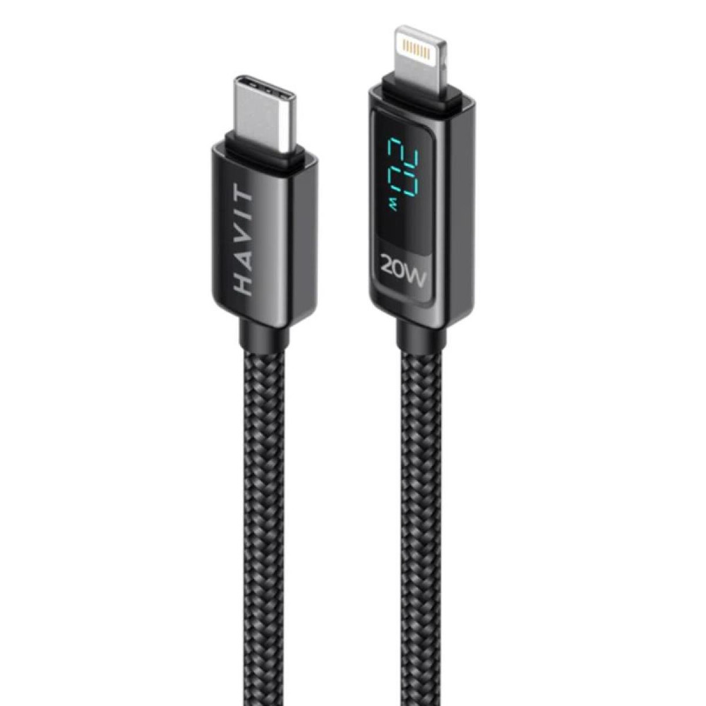 Havit Havit Nylon Braided Cable Type-C to Lightning – Black | HVCB-CB6246-BK - Computers & Tech - Lebanon