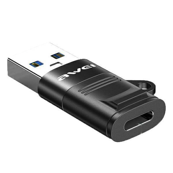 AWEI AWEI Smart Mini USB 3.0 Adapter USB to Type-C – Black | CL-13-BLACK - Computers & Tech - Lebanon