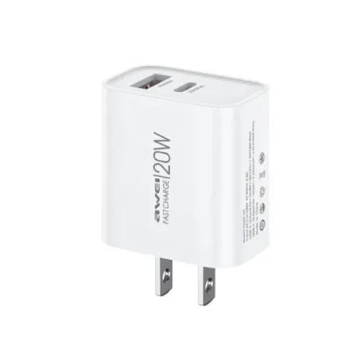 AWEI AWEI Power Adapter 20W Fast Charge White | PD60-EU-WHITE - Phones & Wearables - Lebanon