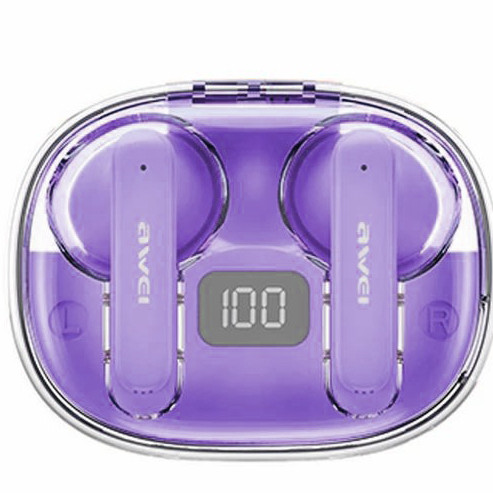 AWEI AWEI Wireless Earbuds BT With Charging Case And Noise Cancellation Purple | T86-PURPLE - Computers & Tech - Lebanon
