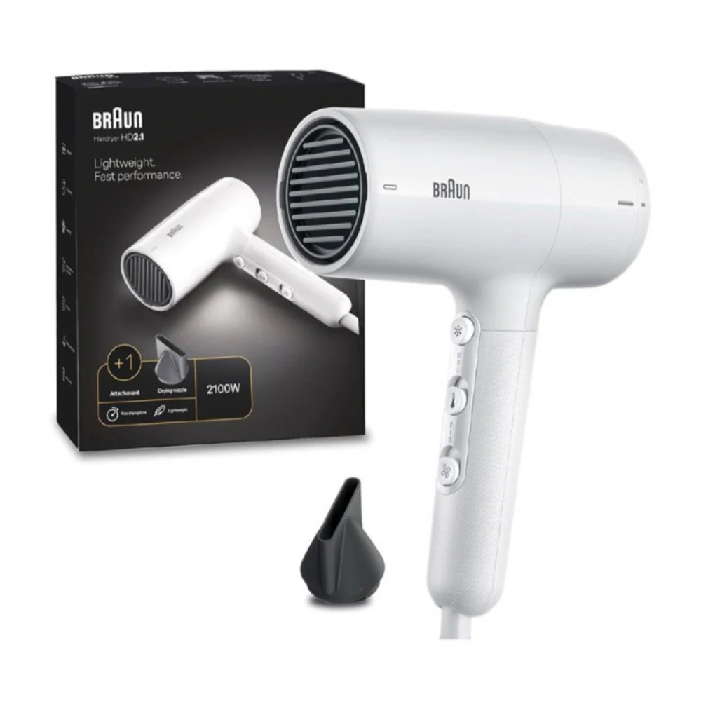 Braun Braun HD2.10 Hair Dryer - 2100W, White | HD2.10 - Beauty & Personal Care - Lebanon