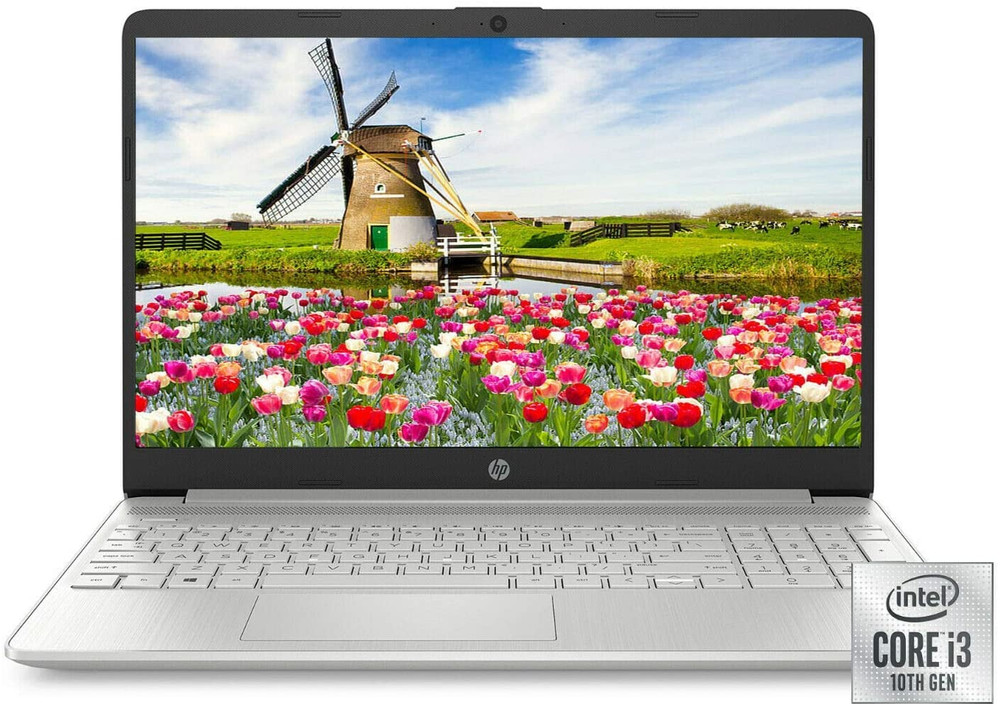 HP LAPTOP HP 15.6”, Core i3-1010, 4GB SDRAM, 128GB SSD, Natural Silver, Windows 10, 15-dw1024wm | 24V88UA#ABA - Computers & Tech - Lebanon