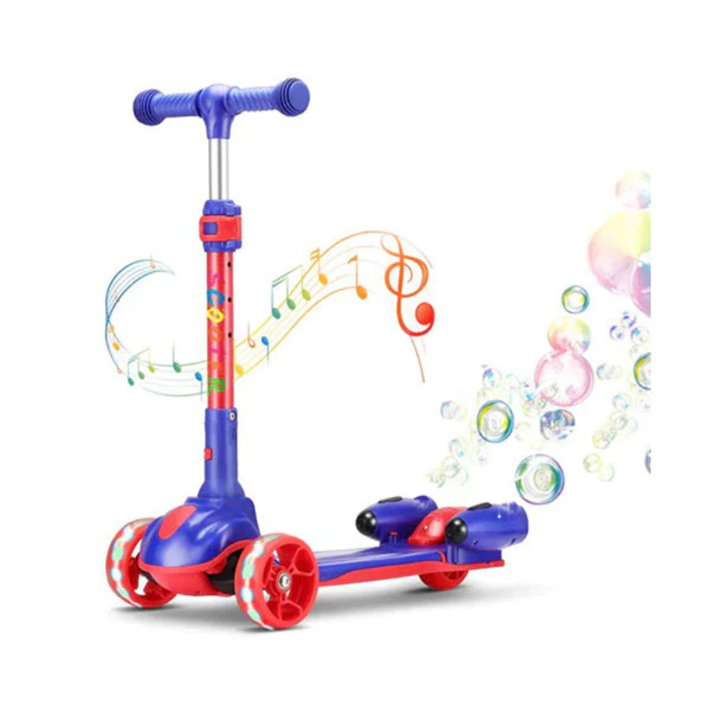 EN71 Kids Foldable 3-Wheel Electric Scooter, Blue - Toys & Games - Lebanon