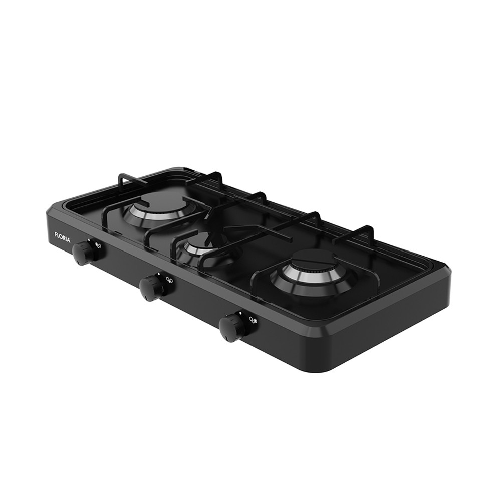 Zilan Zilan Gas Cooker Three Burner, Aluminum Burner Body Resistant To Corrosion Black | ZLN7138 - Home & Kitchen - Lebanon