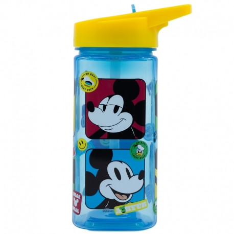 Disney Stor Square Water Bottle 510ml Mickey Mouse Fun-Tastic | 74314 - Home & Kitchen - Lebanon