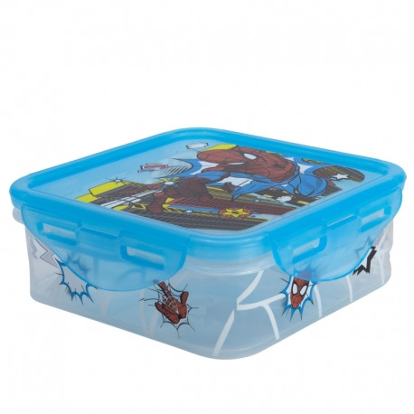 Disney Stor Square Hermetic Food Container 500ml Spiderman Midnight Flyer | 74759 - Home & Kitchen - Lebanon