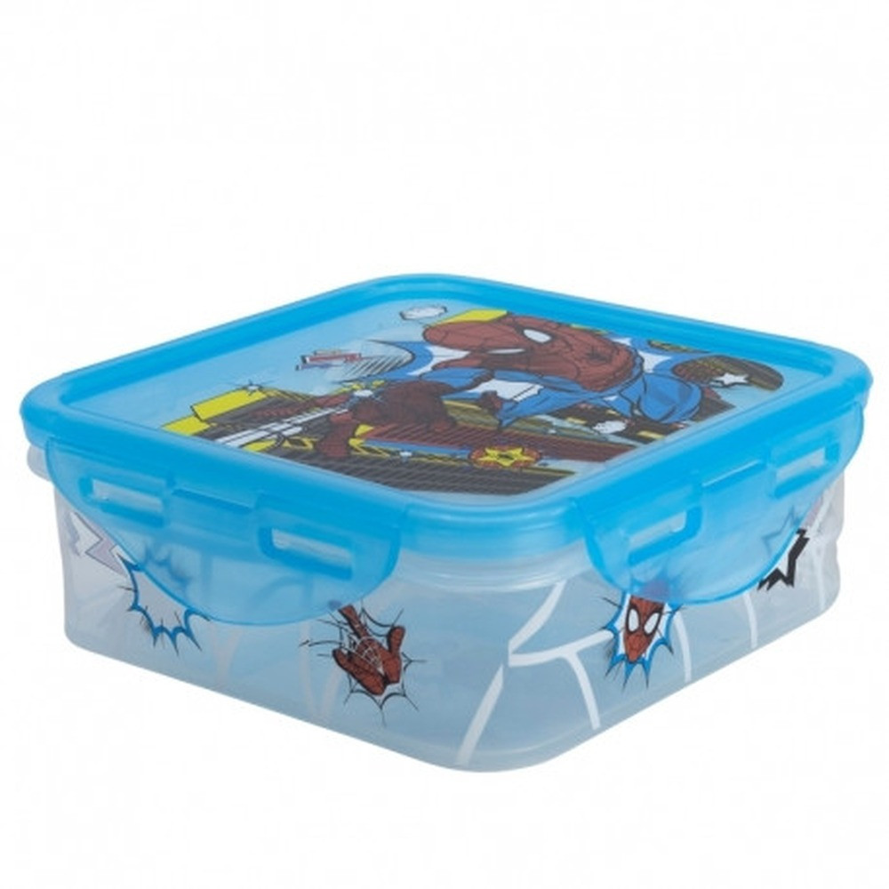 Disney Stor Square Hermetic Food Container 500ml Spiderman Midnight Flyer | 74759 - Home & Kitchen - Lebanon