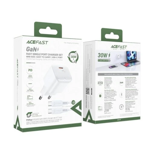 Acefast Acefast PD30W GaN Wall Charger Set | A77 - Phones & Wearables - Lebanon