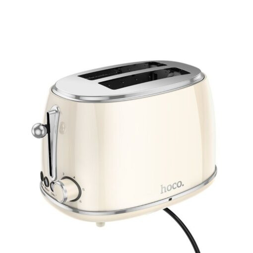 Hoco Hoco Stainless Steel Toaster – Retro 850W – Milky White | 6942007638272 - Home & Kitchen - Lebanon