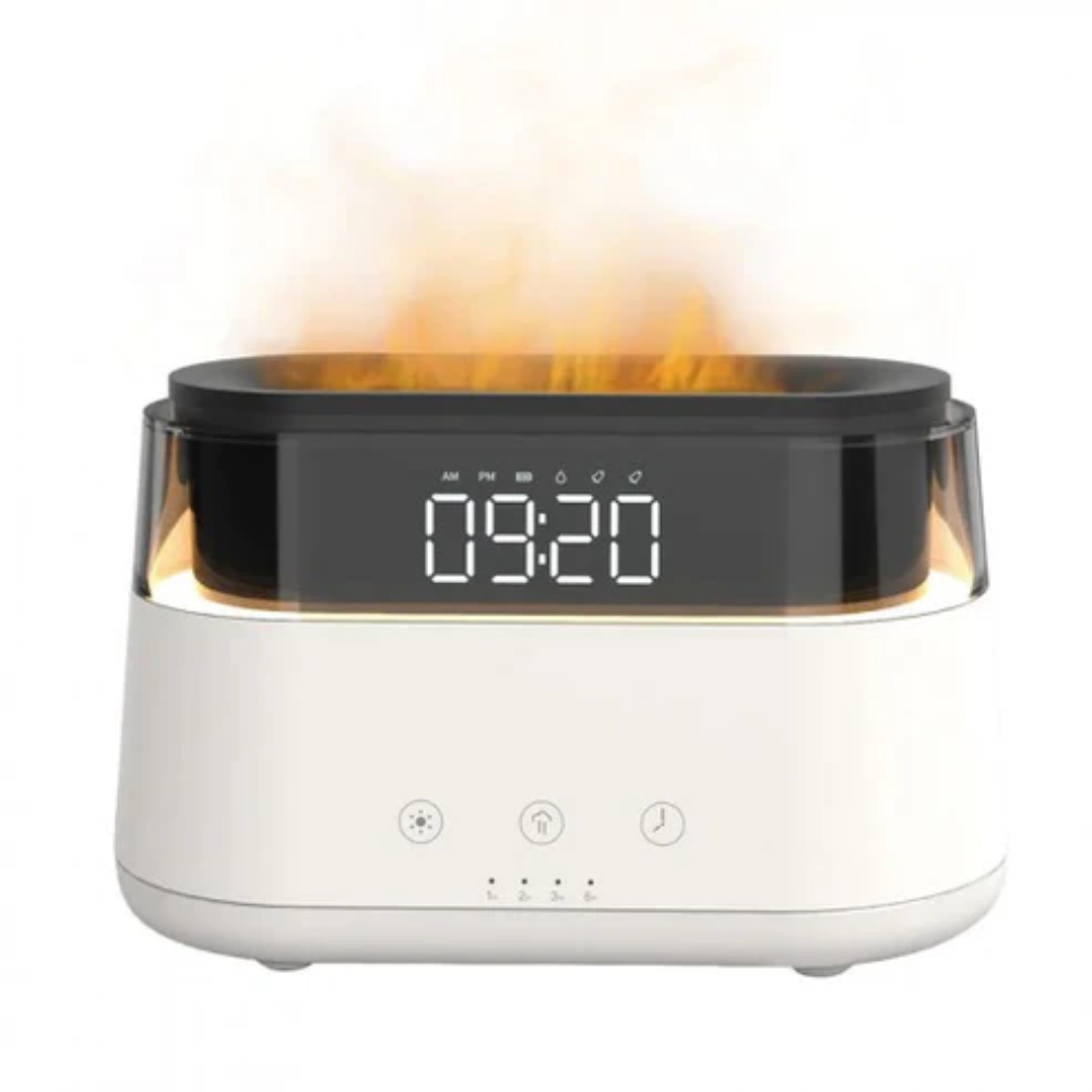 Flame Aroma Diffuser With Clock - Beauty & Personal Care - Lebanon