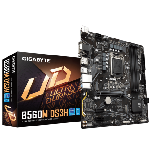 Gigabyte Gigabyte Intel B560 Ultra Durable Motherboard with Direct 6+2 Phases Digital VRM, Full PCIe 4.0* Design, PCIe 4.0 M.2, GIGABYTE 8118 Gaming LAN, 8-ch HD Audio with Audio Caps, USB TYPE-C® , RGB FUSION 2.0, Q-Flash Plus | B560M DS3H - Computers & Tech - Lebanon