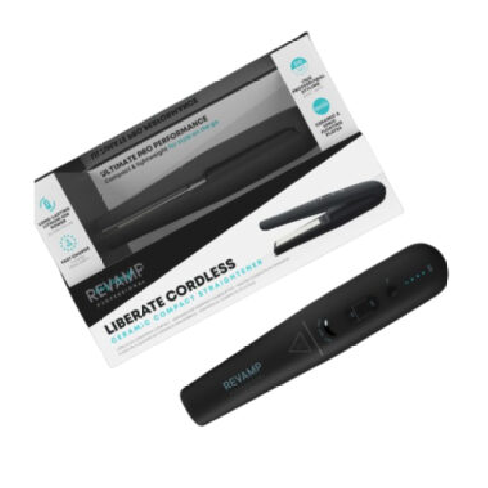 Revamp Revamp Progloss Liberate Cordless Compact Straightener, Black | ST-1700-EU2-Black - Beauty & Personal Care - Lebanon