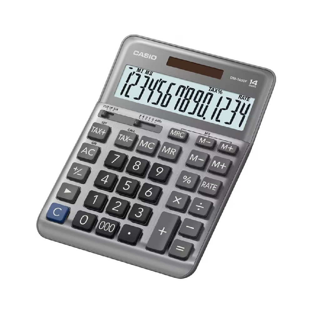 Casio Casio Desktop Digital Calculator - Silver | DM-1400F-W-DP - Home & Kitchen - Lebanon