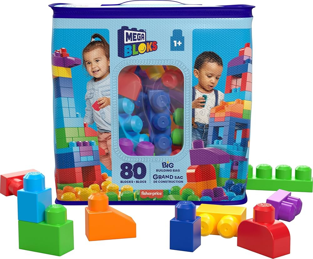 Mega Bloks Mega Bloks Big Building Bag 80-Piece – Classic Colors | MTMGDCH63 - Toys & Games - Lebanon