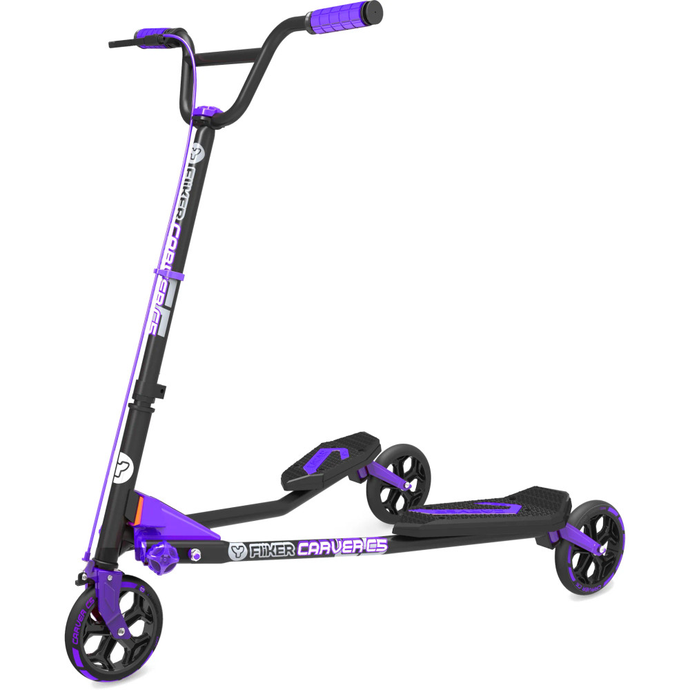 Yvolution Yvolution YFliker C5 Carver Scooter – Black/Purple | 100607 - Toys & Games - Lebanon