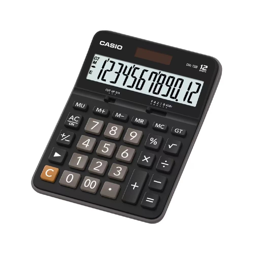 Casio 12-Digit Desktop Digital Calculator | DX-12B-BK-W-DC(CN)