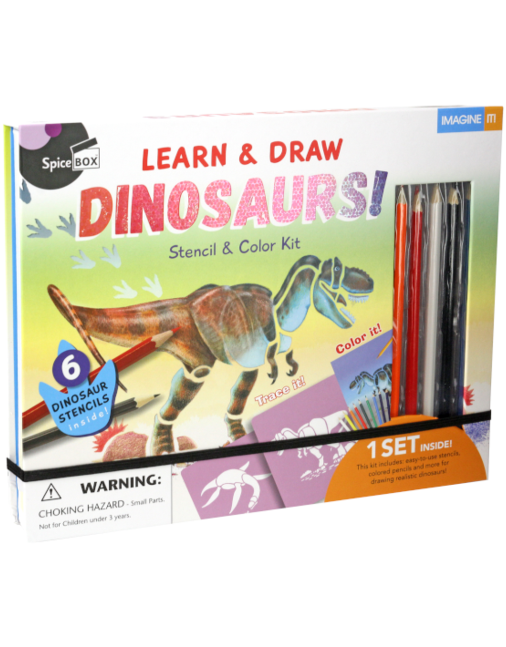 Spice Box SpiceBox II Dinosaur Book & Stencil Set | SX09117 - Home & Kitchen - Lebanon