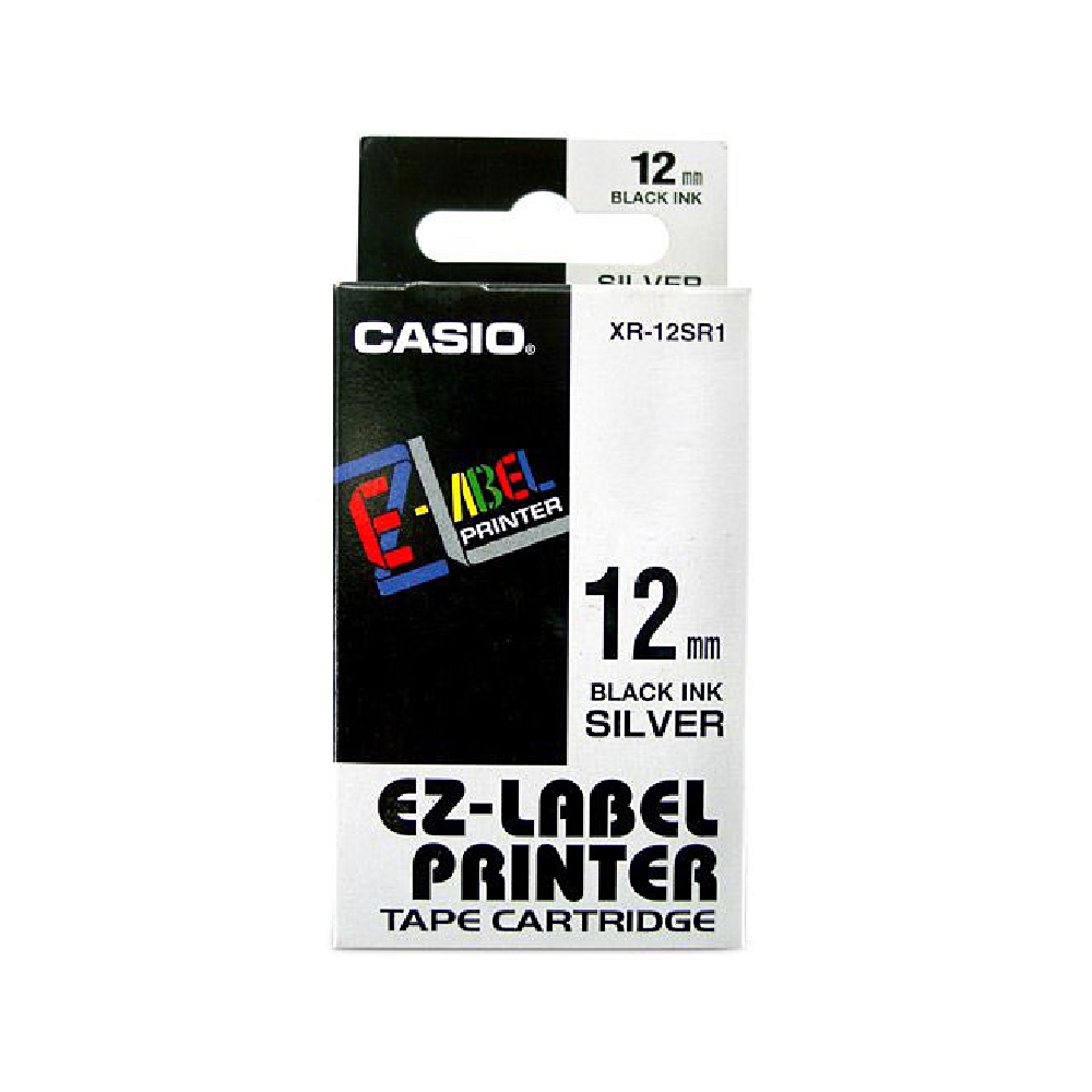 Casio Casio Label Tape Cassette - Black/White | XR-12WE1-W-DJ1 - Computers & Tech - Lebanon