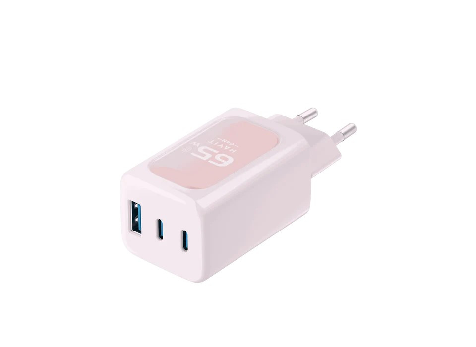 Havit Havit Dual Port Wall Charger 65W With USB-C And USB-A – Pink | UC260 - Phones & Wearables - Lebanon
