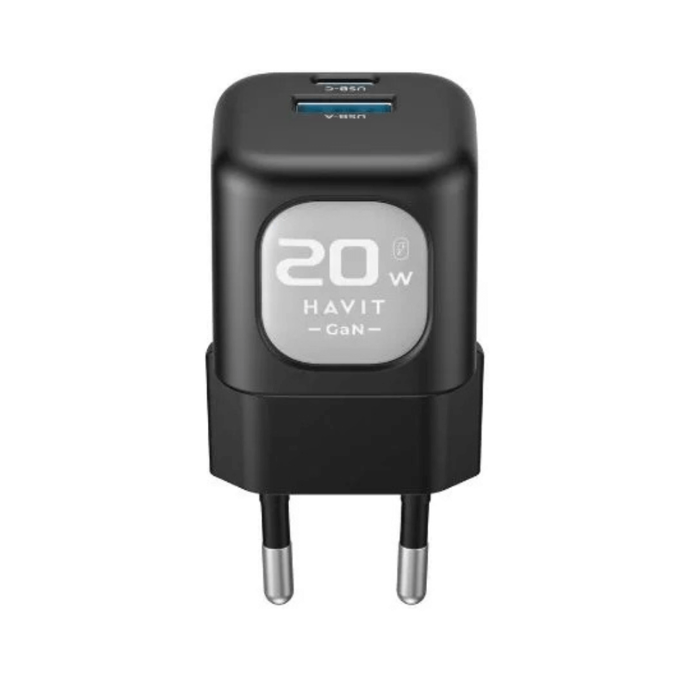 Havit Havit Travel Adapter 20W With USB-C to Lightning Cable – Black | ST925 - Phones & Wearables - Lebanon