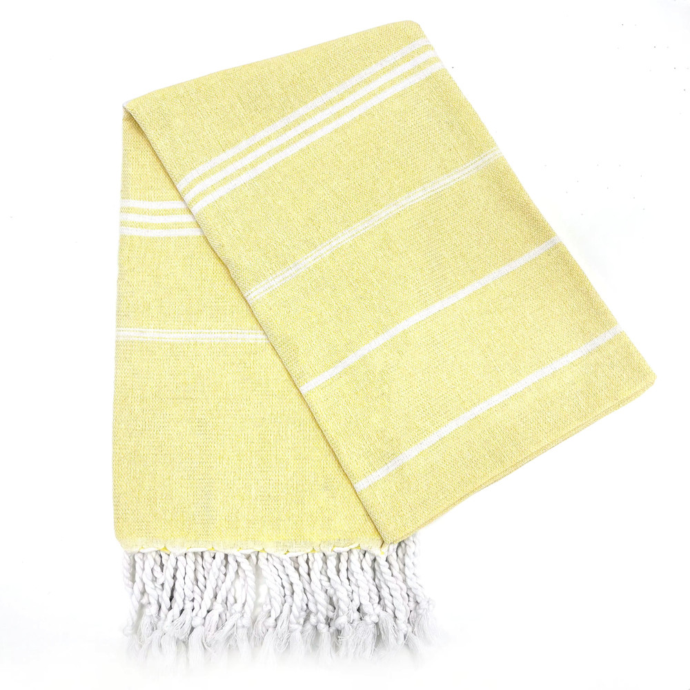 Turkish Beach Towel 100Γ180CM β Yellow | AL42238-3 - Home & Kitchen - Lebanon