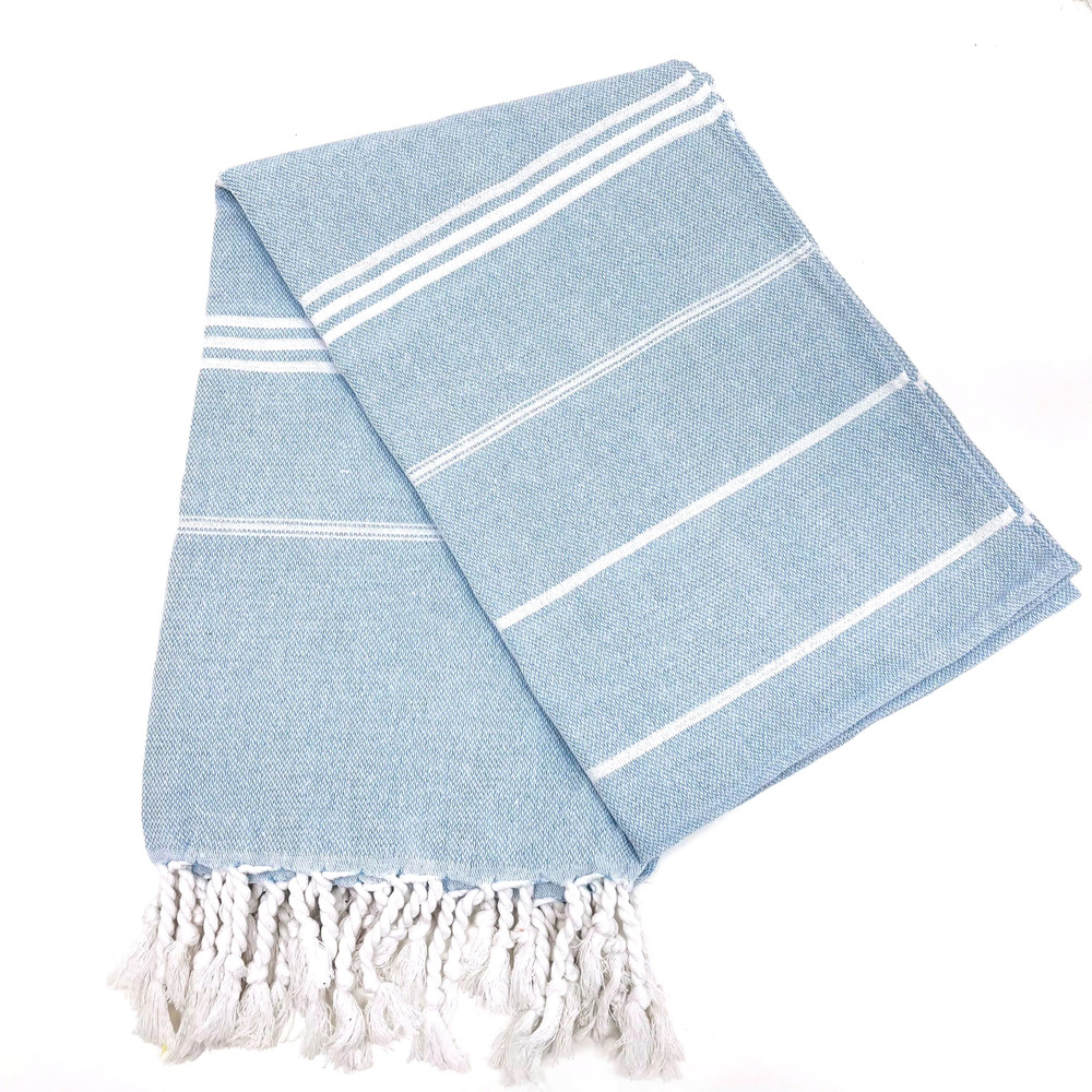 Turkish Beach Towel 100×180CM – Blue | AL42238-3 - Home & Kitchen - Lebanon